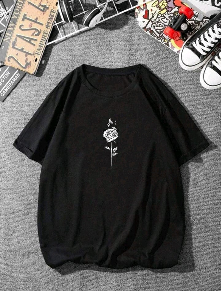 Camiseta Fire Rose Unissex 100% Algodão Streetwear Lançamento Envio Hoje!!