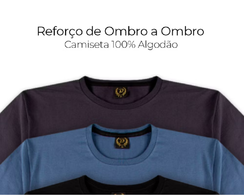 Kit 6 Camisetas Básicas unissex 100% Algodão